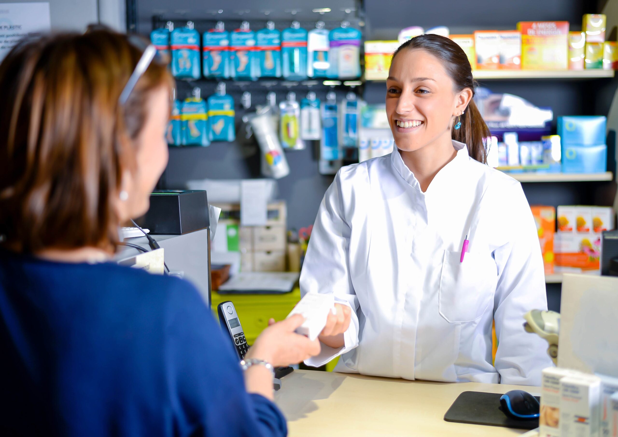 Pharmacist and customer